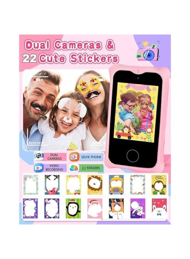 هاتف أطفال ذكي متنقل، هاتف صغير للأطفال مع كاميرا، ألعاب، لعبة تعليمية للبنات والبنات من عمر 4 إلى 8 سنوات وحتى الأطفال الصغار، هواتف صغيرة للأطفال، هدية لعيد الميلاد أو التعلم - Image 5